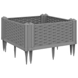VidaXL Planter with pins 42.5x42.5x28.5 cm Polypropene light gray