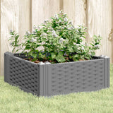 VidaXL Planter with pins 42.5x42.5x28.5 cm Polypropene light gray