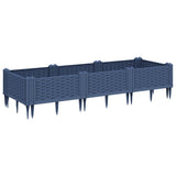 Vidaxl plantenbak met pinnen 125x40x28,5 cm polypropeen blauwgrijs