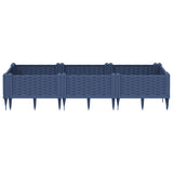 Vidaxl plantenbak met pinnen 125x40x28,5 cm polypropeen blauwgrijs