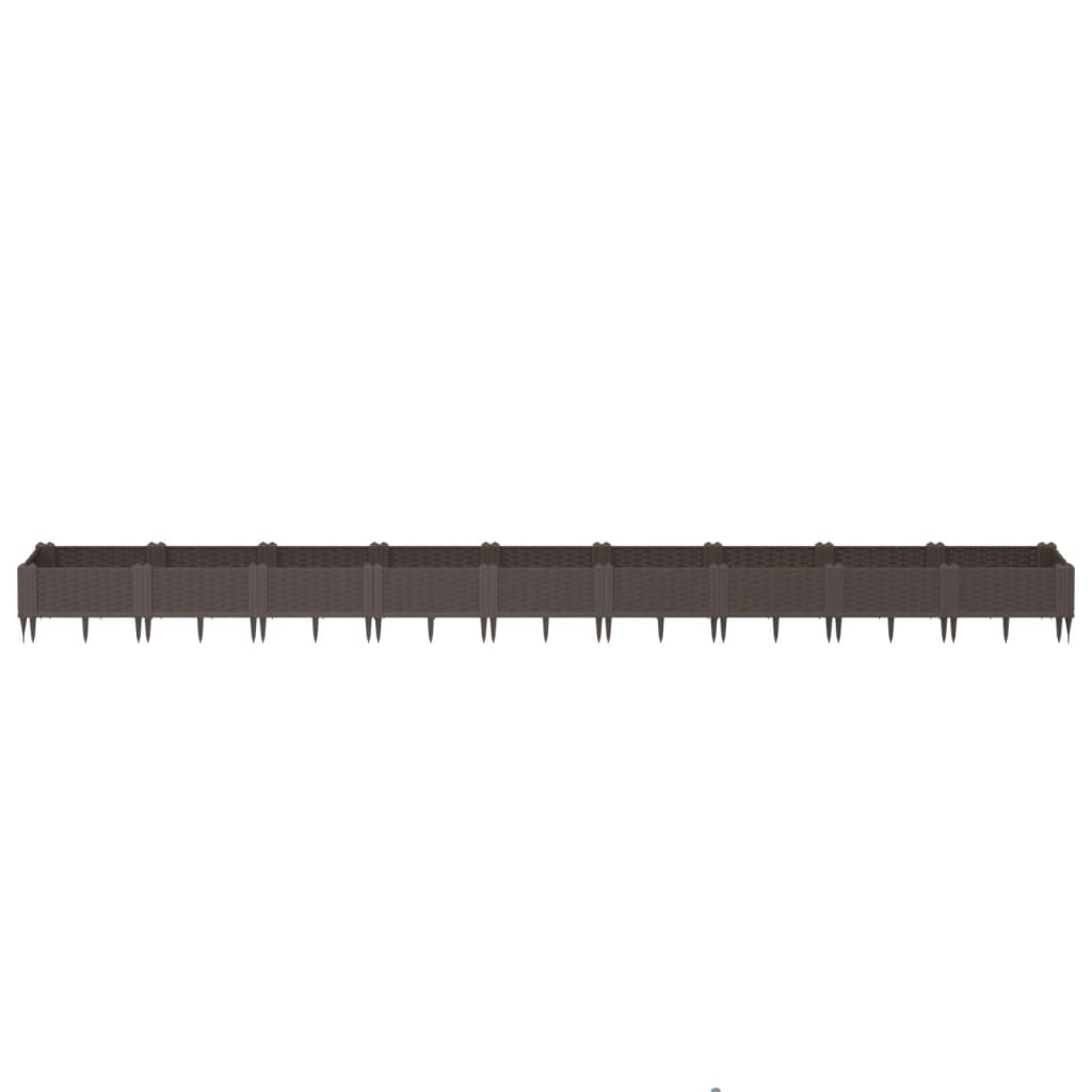Vidaxl Planning box with pins 362.5x42.5x28.5 cm Polypropene brown