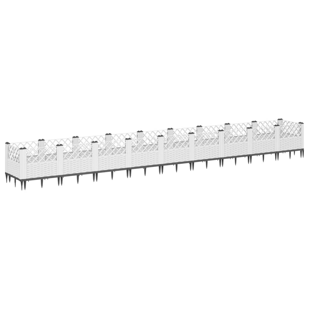 Boîte de planification Vidaxl avec broches 363.5x43.5x43,5 cm Blanc en polypropène