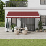 Vidaxl Luifel a automatiquement extensible avec LED 500x300 cm Bordeaux Red