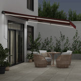 Vidaxl Luifel manually extendable with LEDs 450x350 cm Bordeaux red