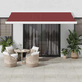 Vidaxl Luifel extiende automáticamente 400x300 cm Burdeos Red Red