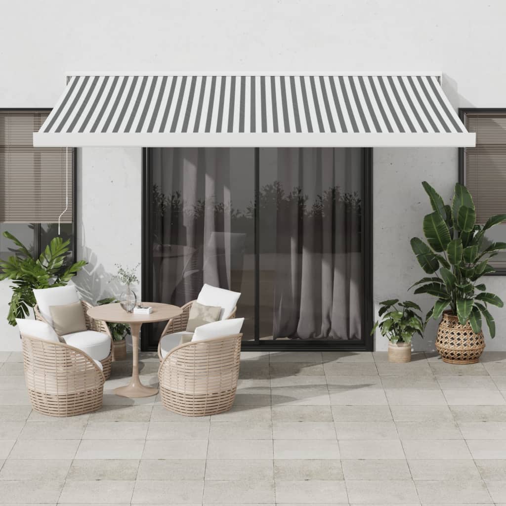 Vidaxl Luifel Extendable 4.5x3 m dust and aluminum anthracite and white