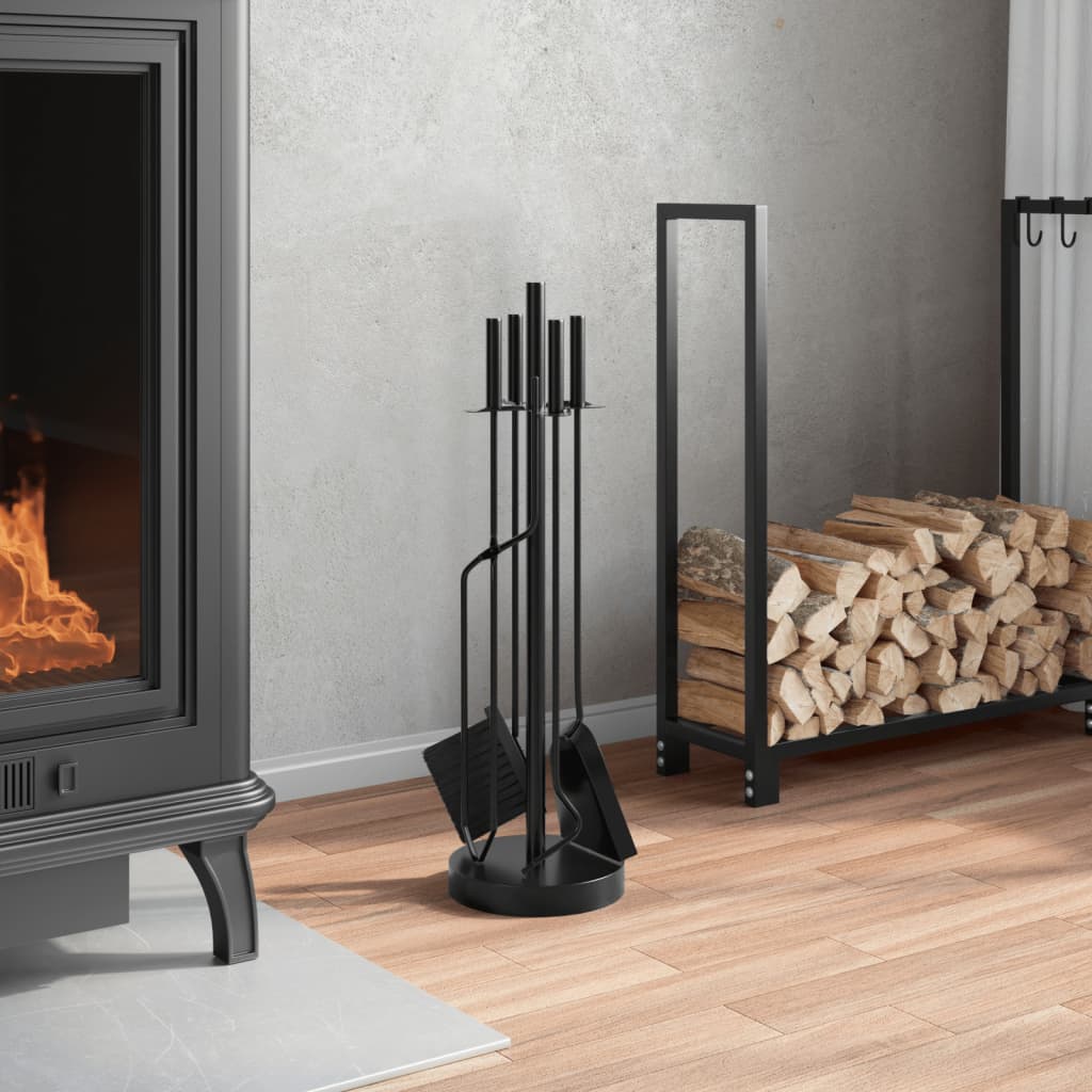 Vidaxx Juego de herramientas para chimenea de 5 piezas 18x66 cm acero