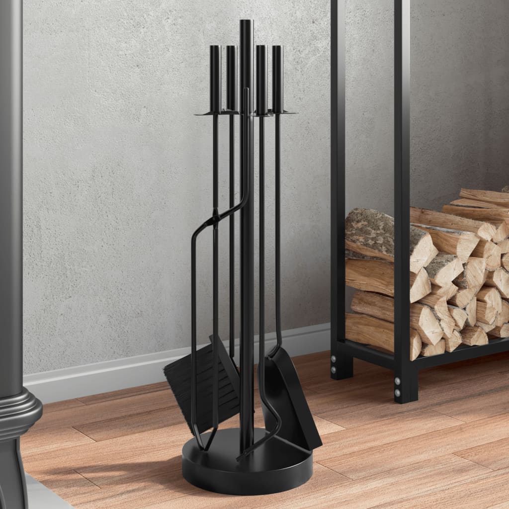 Vidaxx Juego de herramientas para chimenea de 5 piezas 18x66 cm acero