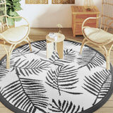 Vidaxx outdoor rug arakil ø200 cm polypropylene white and black