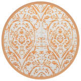 Vidaxl à l'extérieur du tapis Arakil Ø120 cm en polypropène orange et blanc