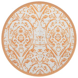 Vidaxl Outdoor Teppech Arakil Ø200 cm Polypropen orange a wäiss
