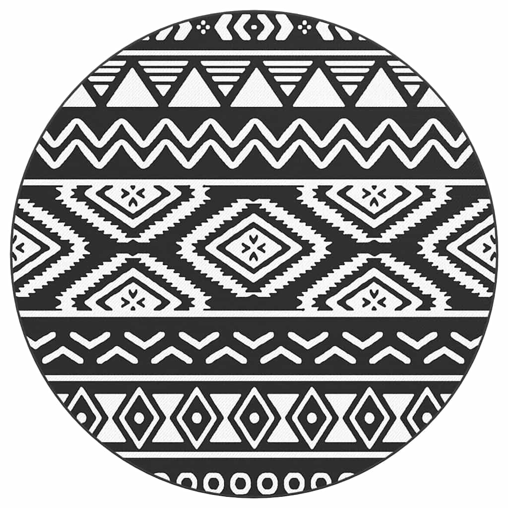 Vidaxl Outdoor Teppich Arakil Ø 200 cm Polypropen Schwarz