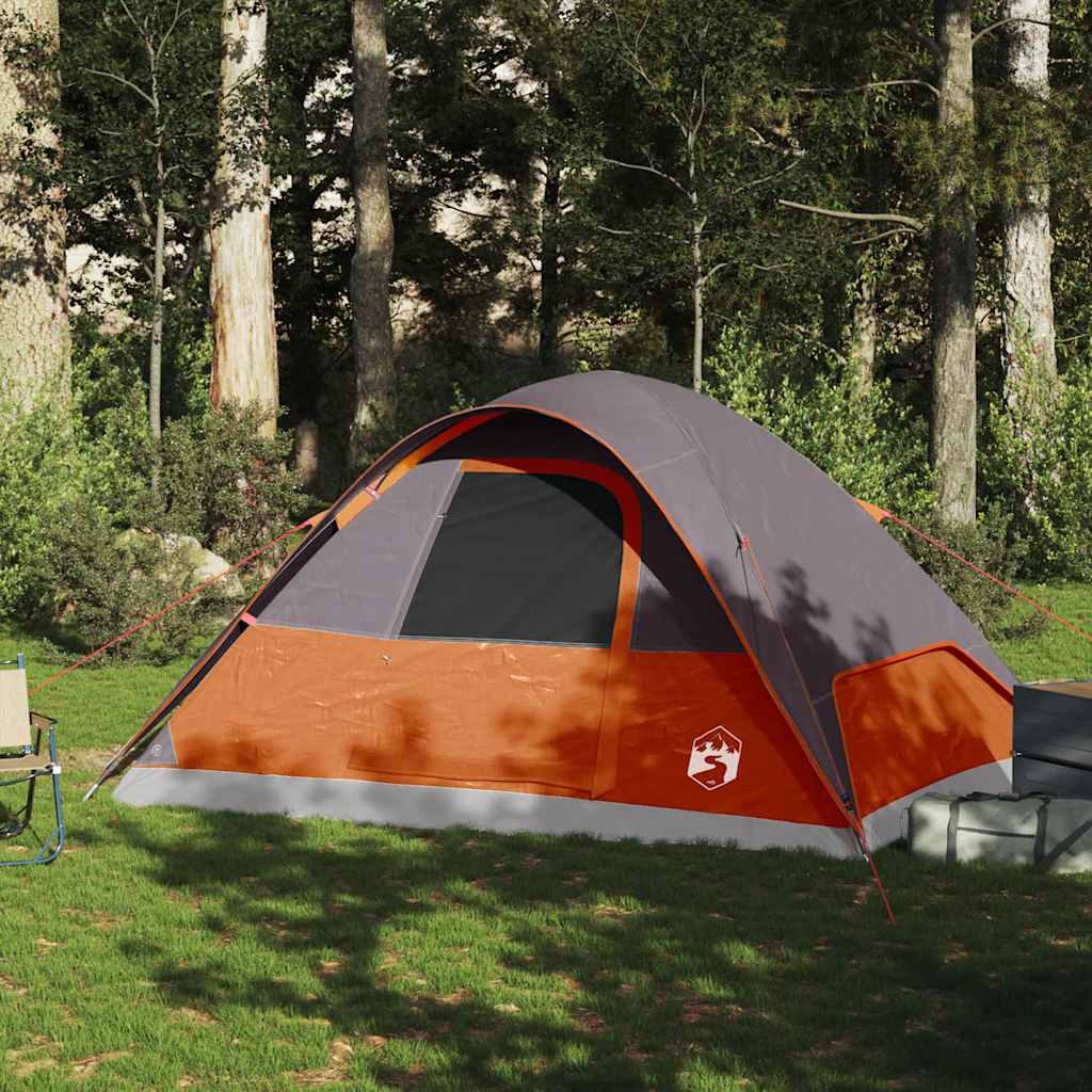 Vidaxl dome tente 6 personnes imperméables orange