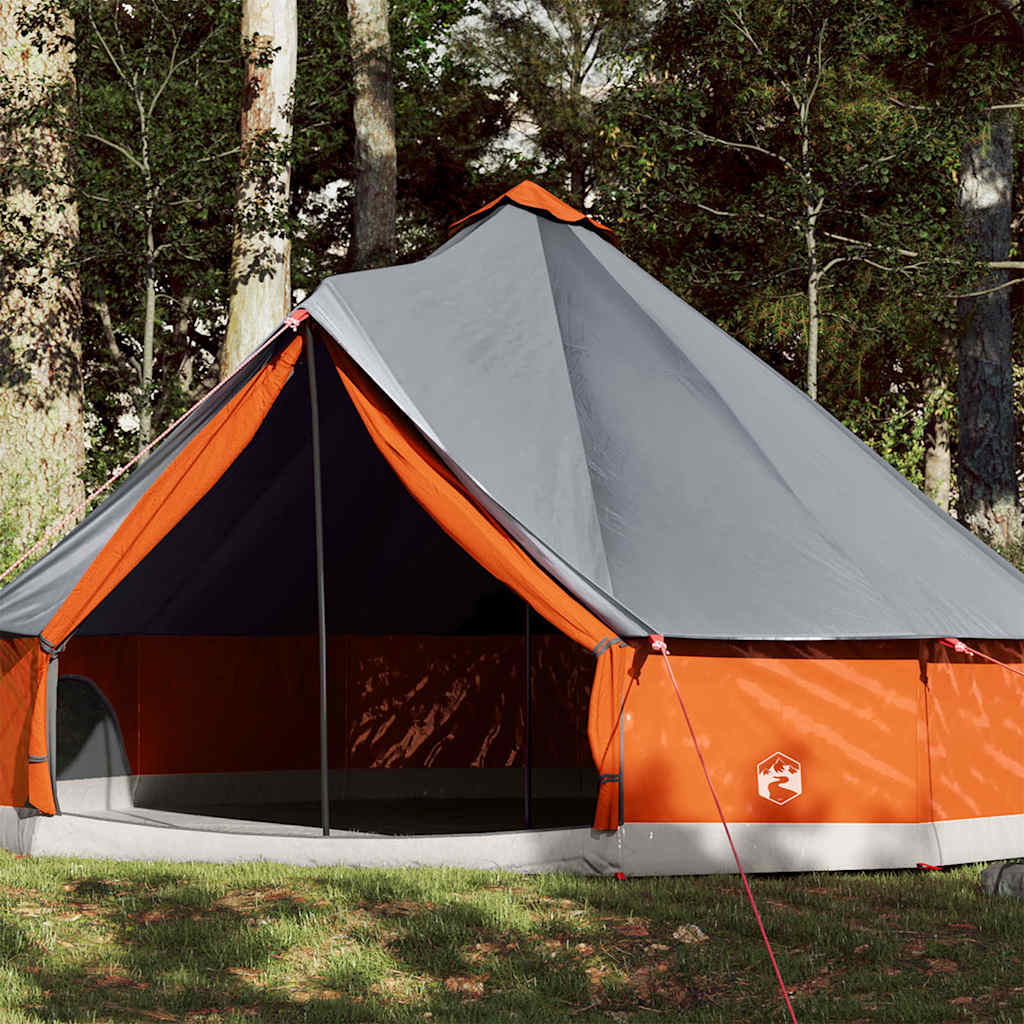 Vidaxl Tipitent for family 12-person waterproof gray and orange