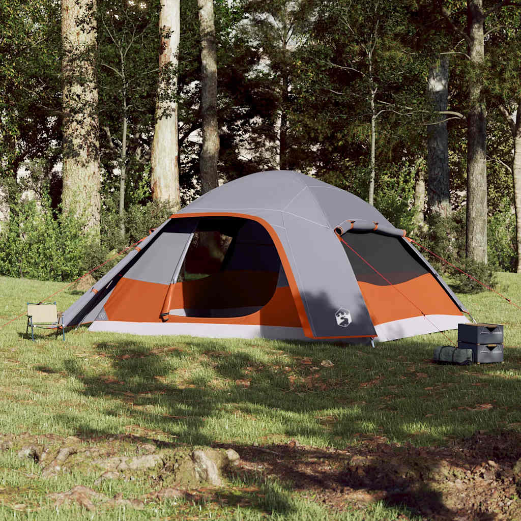 Vidaxl dome tente 6 personnes étanche gris