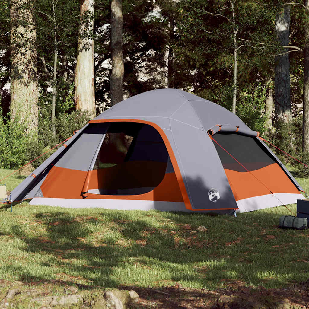 Vidaxl dome tente 6 personnes étanche gris