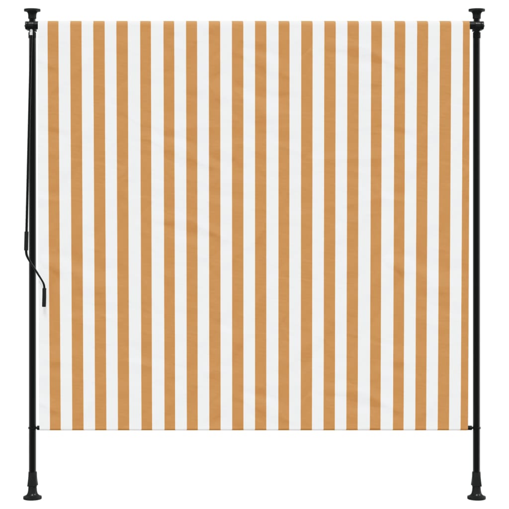 Vidaxl roller blind for outside 200x270 cm fabric and steel orange and white