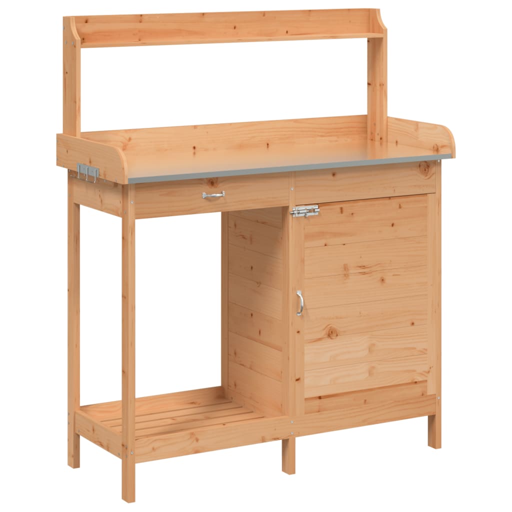 Vidaxl Botto miza z omarico 110.5x45x124,5 cm trdna borova rjava