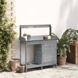 VidaXL Botton table with cupboard 110.5x45x124.5 cm Solid poring Gray