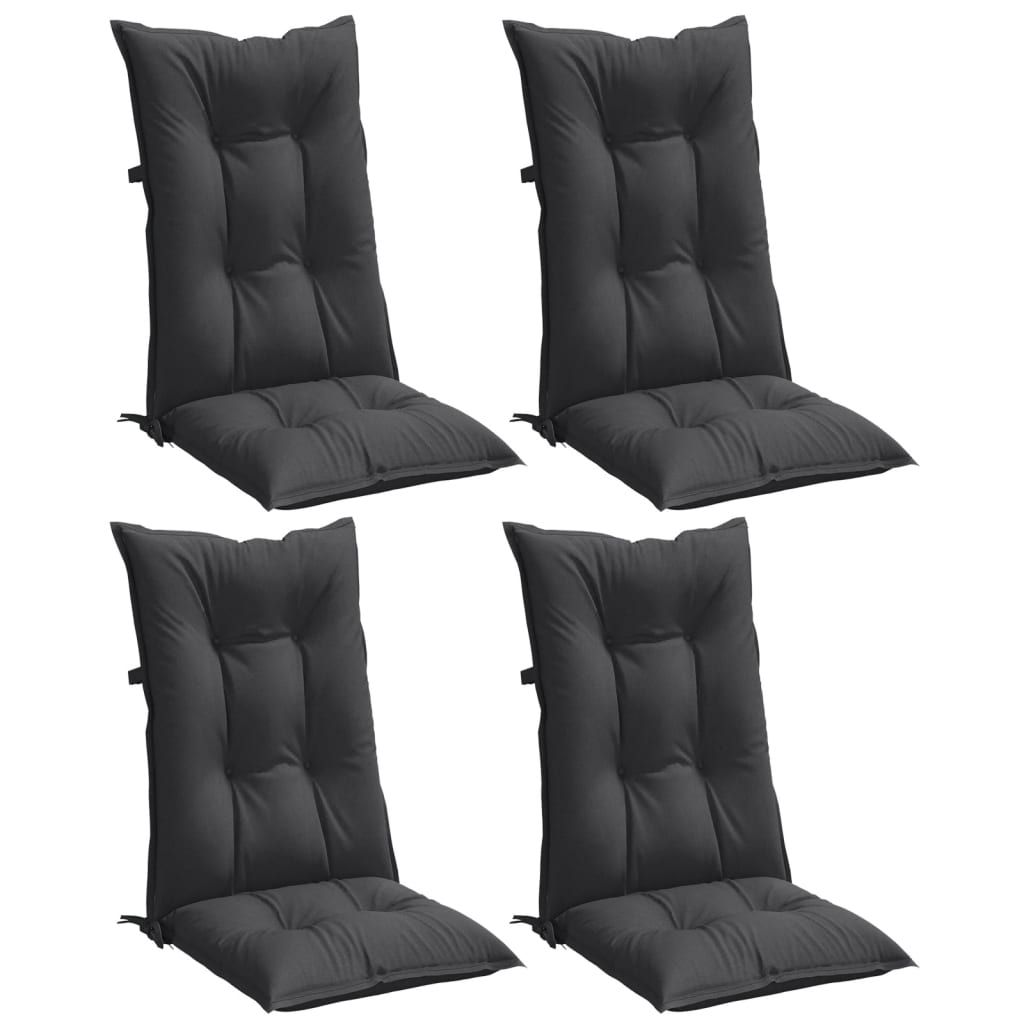 Coussins de chaise vidaxl 4 st arrière haut 120x50x7 cm Tissu mixte anthracite
