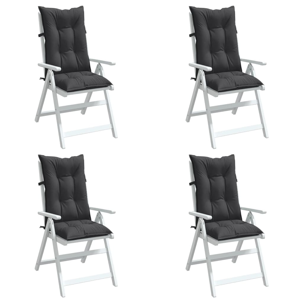 Coussins de chaise vidaxl 4 st arrière haut 120x50x7 cm Tissu mixte anthracite