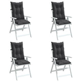 Coussins de chaise vidaxl 4 st arrière haut 120x50x7 cm Tissu mixte anthracite