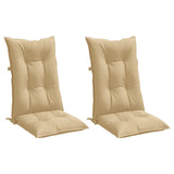 Vidaxx chair cushions 2 pcs high back 120x50x7 cm fabric mixed beige