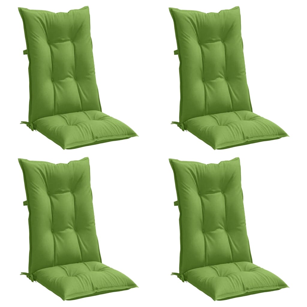 Vidaxl stoelkussens 4 st hoge rug 120x50x7 cm stof gemêleerd groen