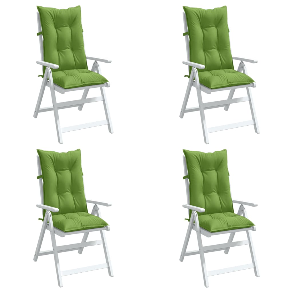 Vidaxl stoelkussens 4 st hoge rug 120x50x7 cm stof gemêleerd groen
