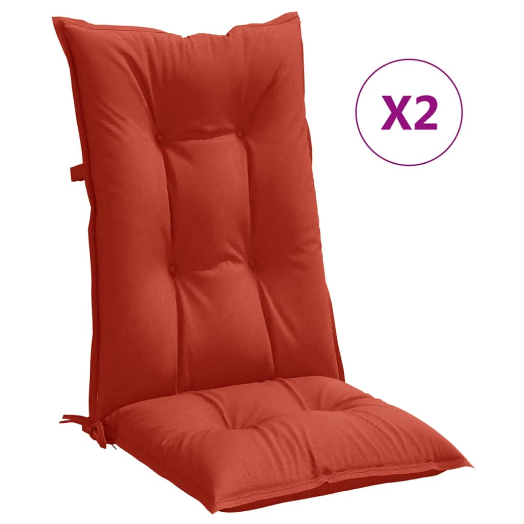 Vidaxl Chair cushions 2 st high back 120x50x7 cm fabric mixed red