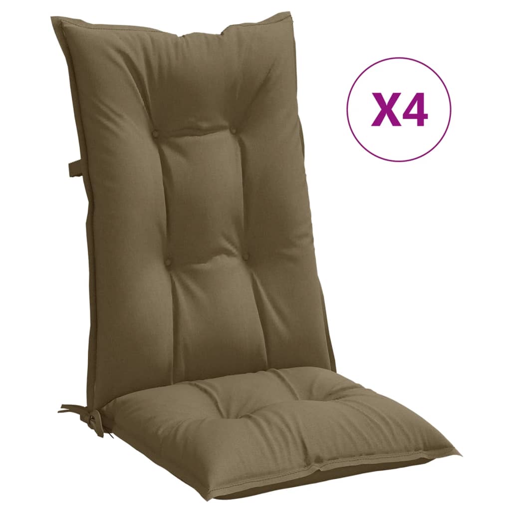 Vidaxl blazine za stol 4 St Visoka hrbta 120x50x7 cm tkanina mešana taupe