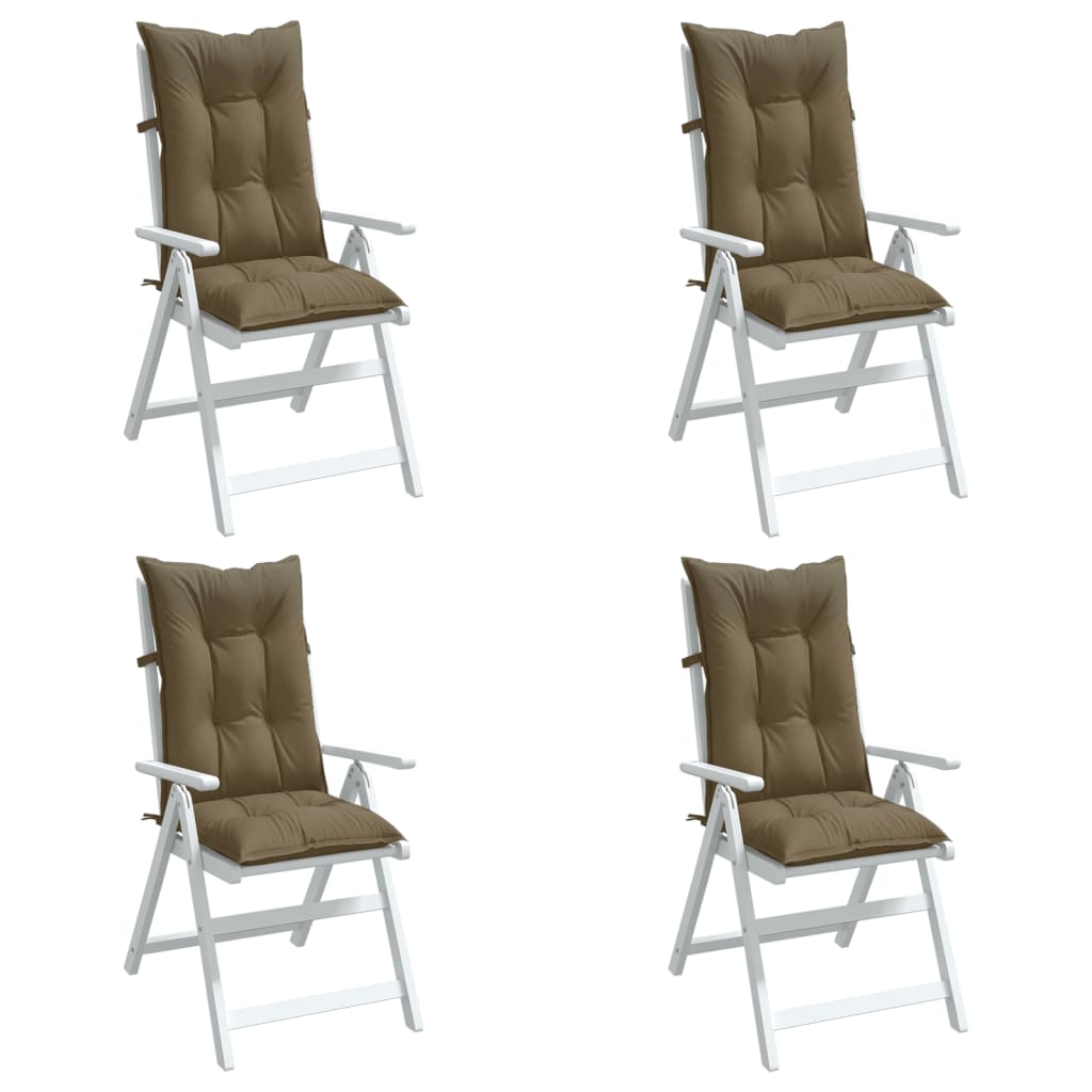 Vidaxl blazine za stol 4 St Visoka hrbta 120x50x7 cm tkanina mešana taupe