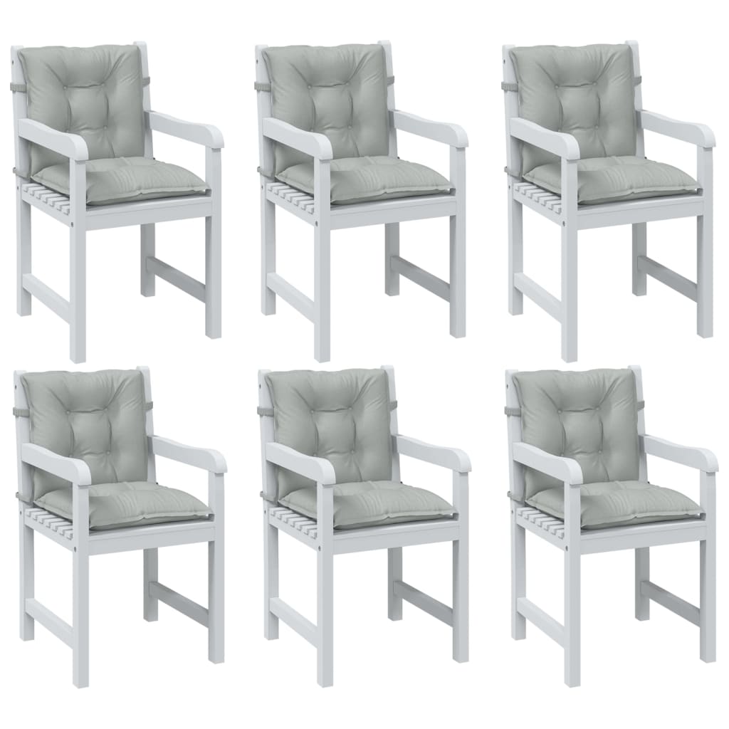 Vidaxl Blaža za stol 6 PCS nizek nazaj 100x50x7 cm tkanina svetlo siva