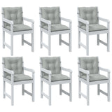 Vidaxl Blaža za stol 6 PCS nizek nazaj 100x50x7 cm tkanina svetlo siva