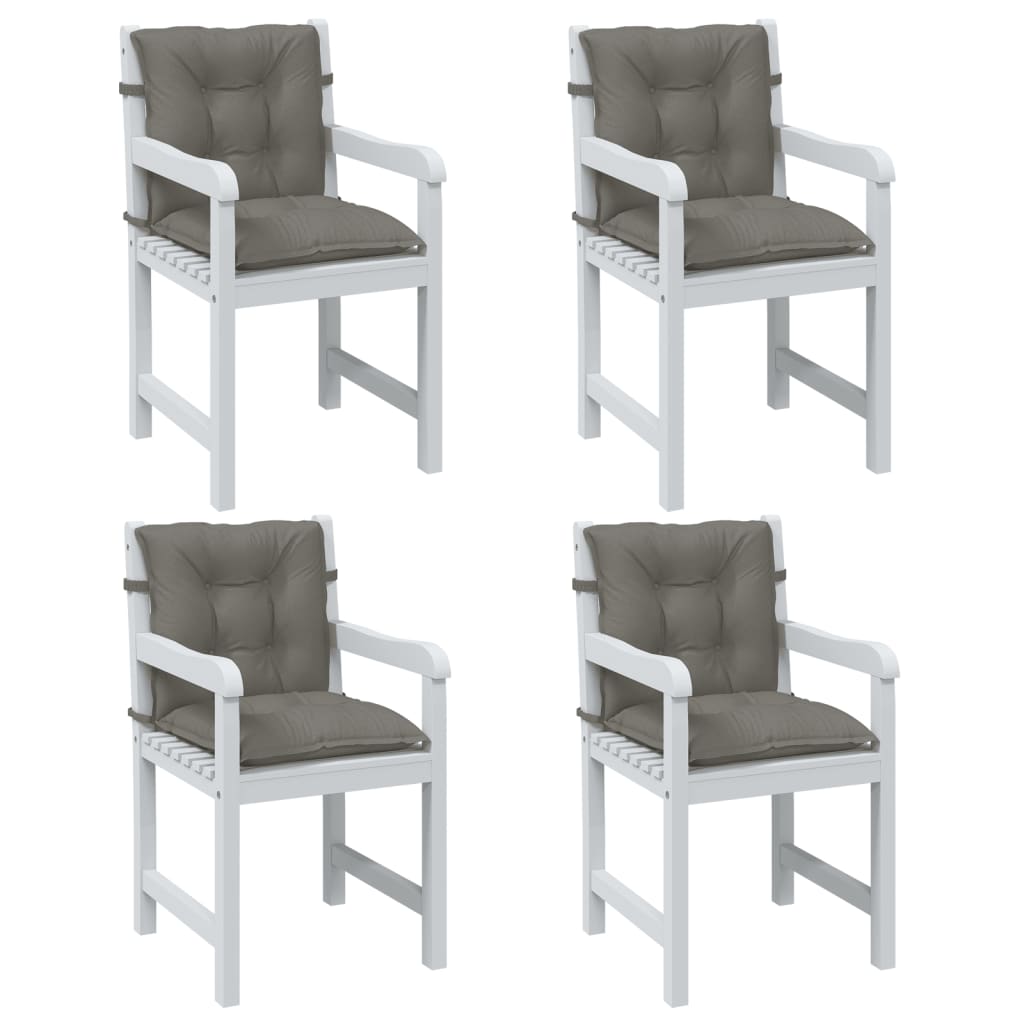 Blazine za stol vidaxl 4 pcs nizki nazaj 100x50x7 cm tkanina temno siva