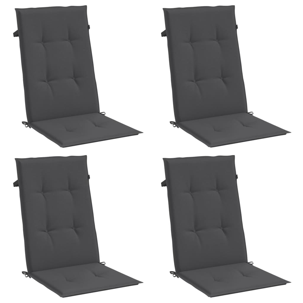 Blazine za stol vidaxl 4 st visoki zadnji del 120x50x4 cm tkanina mešani antracit