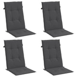 Blazine za stol vidaxl 4 st visoki zadnji del 120x50x4 cm tkanina mešani antracit