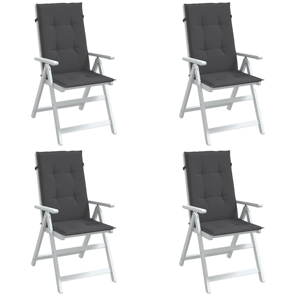 Blazine za stol vidaxl 4 st visoki zadnji del 120x50x4 cm tkanina mešani antracit