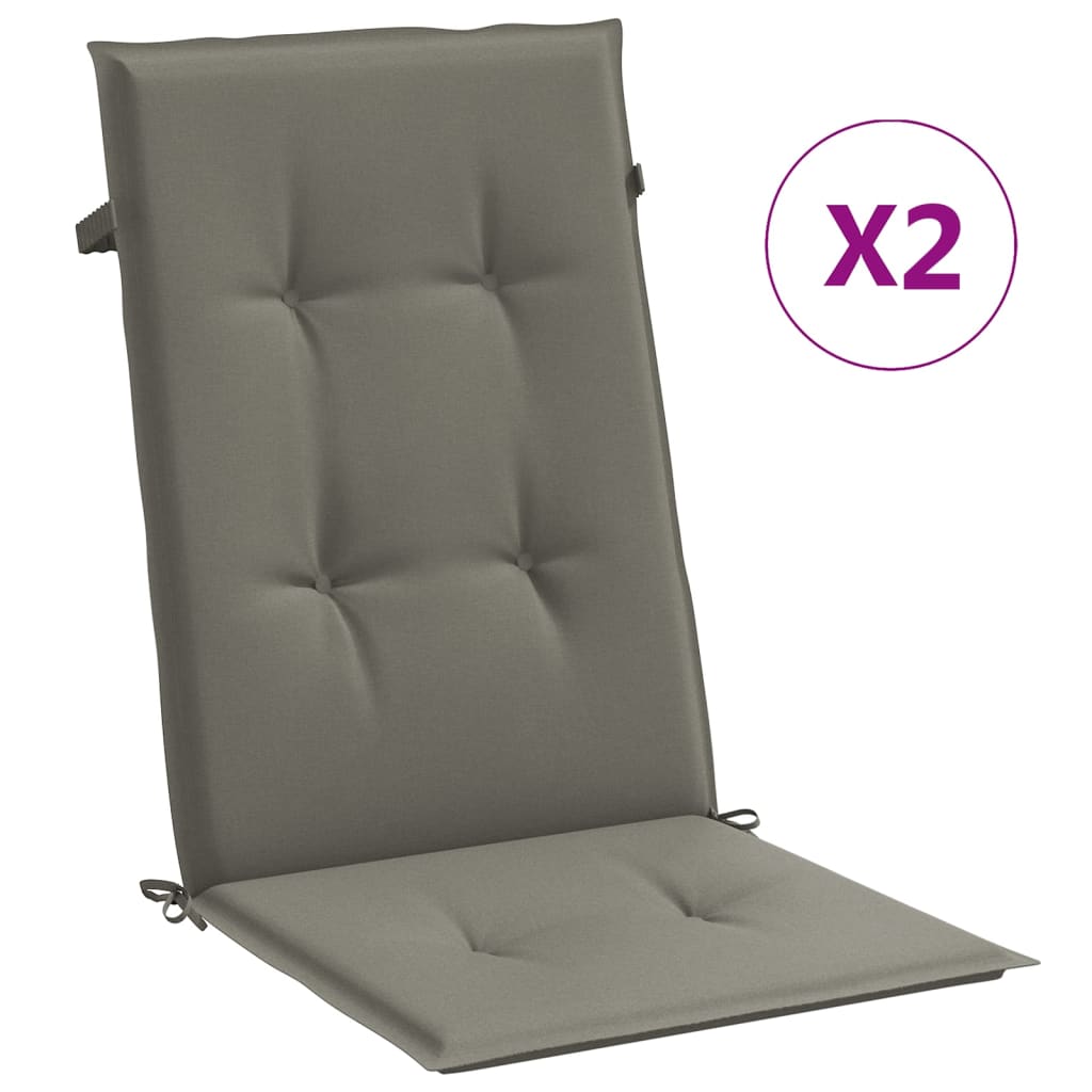 VidaXL chair cushions 2 st high back 120x50x4 cm fabric dark gray