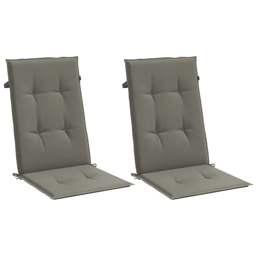VidaXL chair cushions 2 st high back 120x50x4 cm fabric dark gray