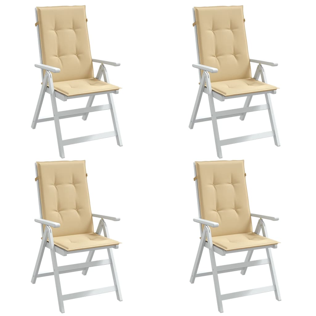 Vidaxl Chair cushions 4 st high back 120x50x4 cm fabric mixed beige