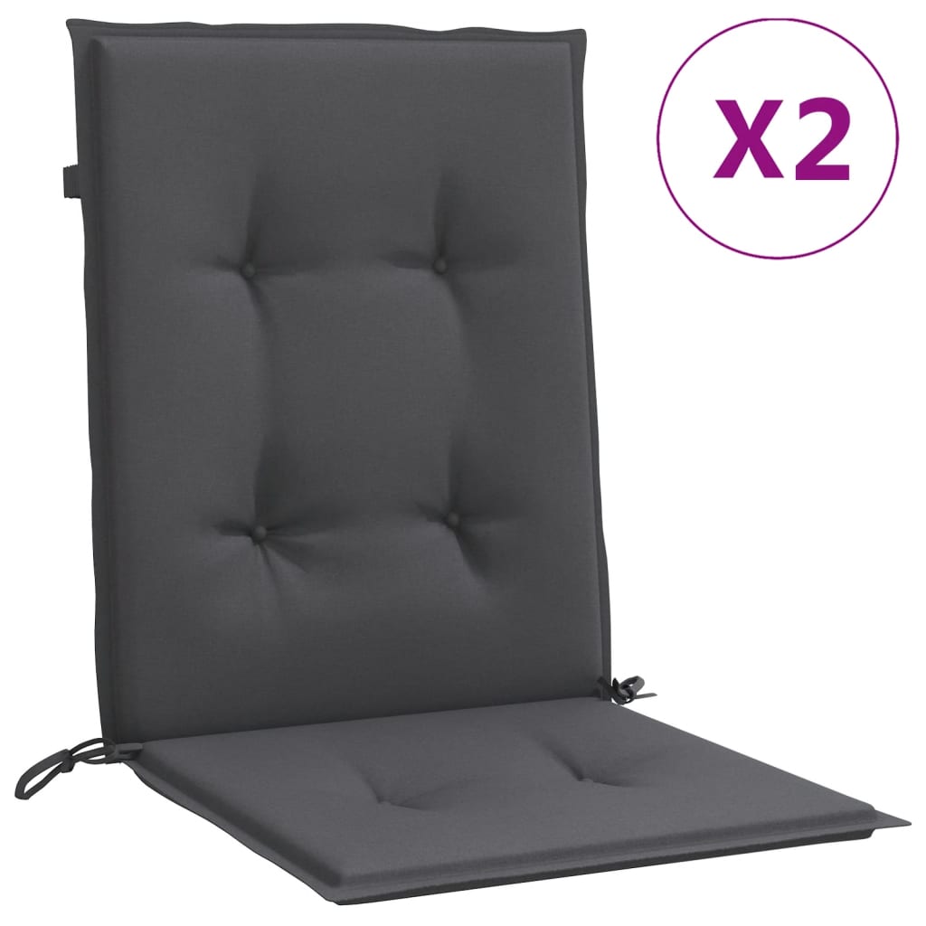Cuscini da sedia Vidaxl 2 pezzi Bassero posteriore 100x50x4 cm Antracite miscelato