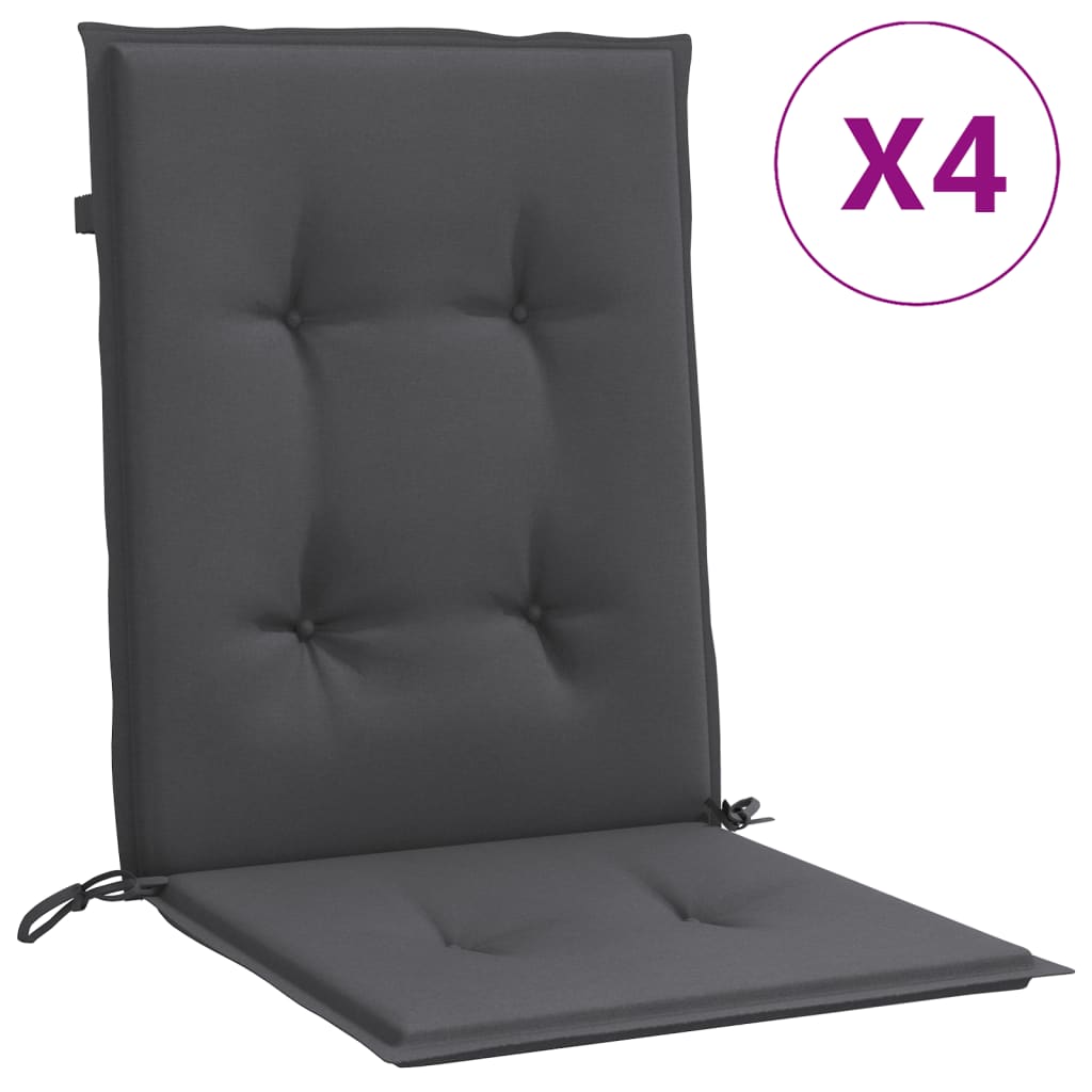 Vidaxl Chair cushions 4 pcs Low back 100x50x4 cm Fabric mixed anthracite