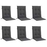 Coussins de chaise vidaxl 6 pcs bas dos 100x50x4 cm Tissu mixte anthracite
