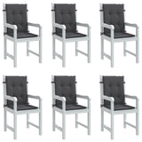 Coussins de chaise vidaxl 6 pcs bas dos 100x50x4 cm Tissu mixte anthracite