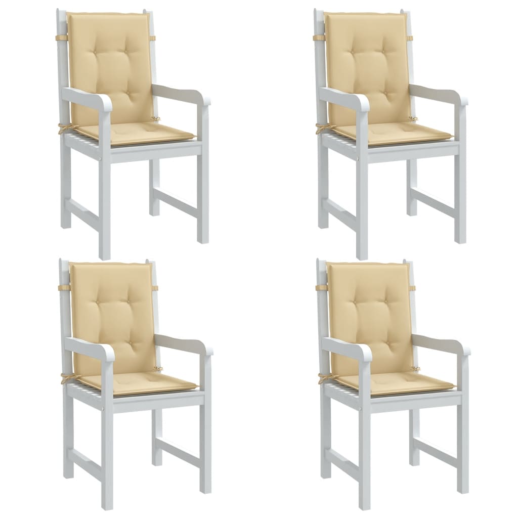Vidaxl Chair cushions 4 pcs Low back 100x50x4 cm Fabric mixed beige