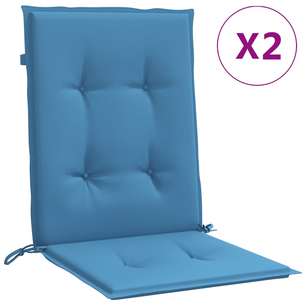 Vidaxl Chair cushions 2 pcs low back 100x50x4 cm Fabric mixed blue
