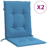 Vidaxl Chair cushions 2 pcs low back 100x50x4 cm Fabric mixed blue