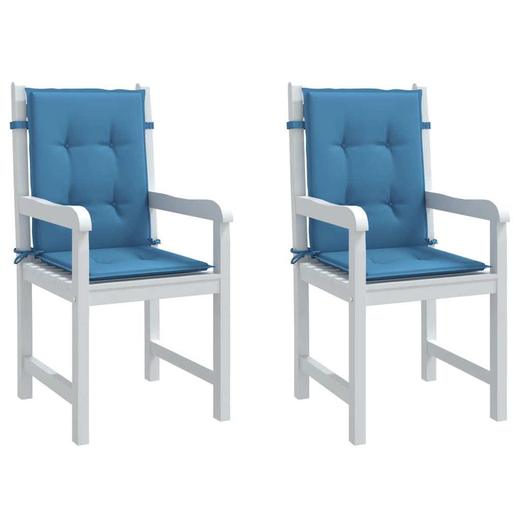 Vidaxl Chair cushions 2 pcs low back 100x50x4 cm Fabric mixed blue