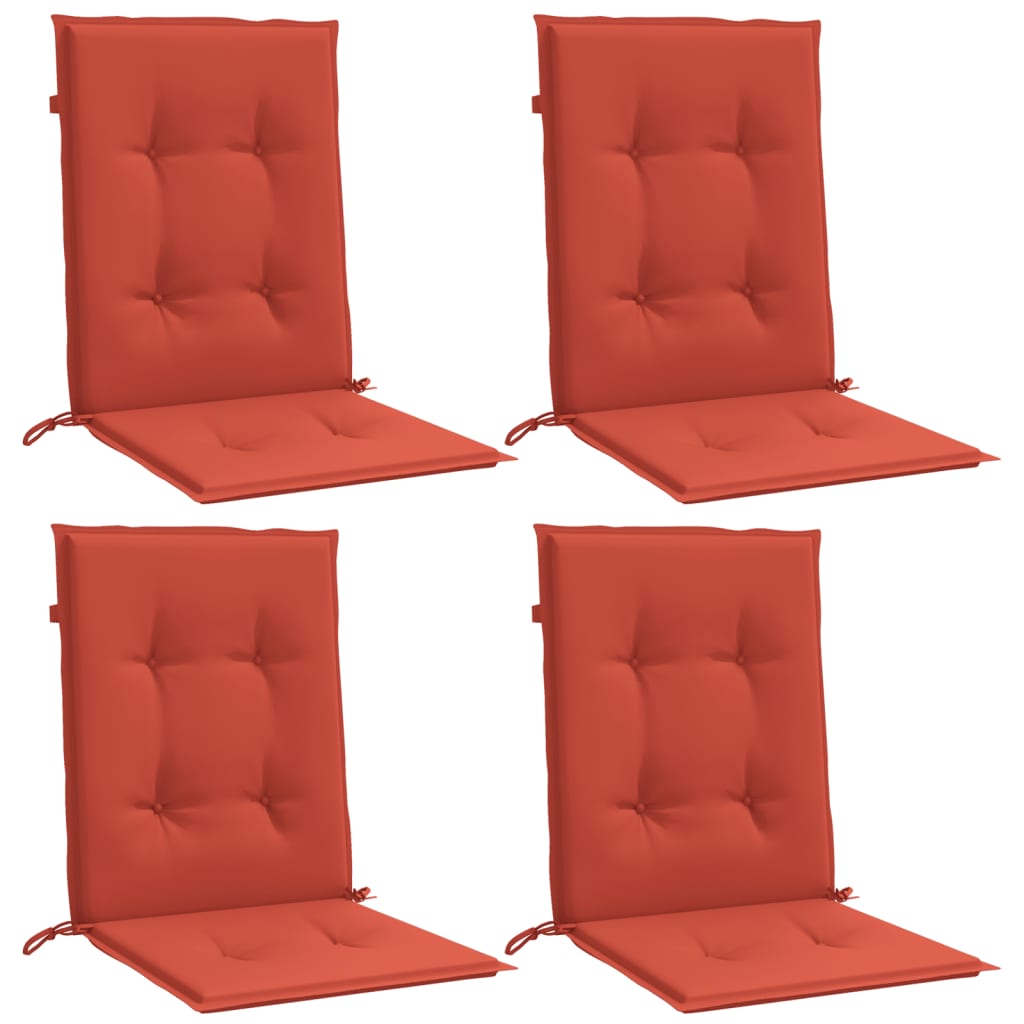 Blazine za stol vidaxl 4 pcs nizko 100x50x4 cm tkanina mešano rdeča